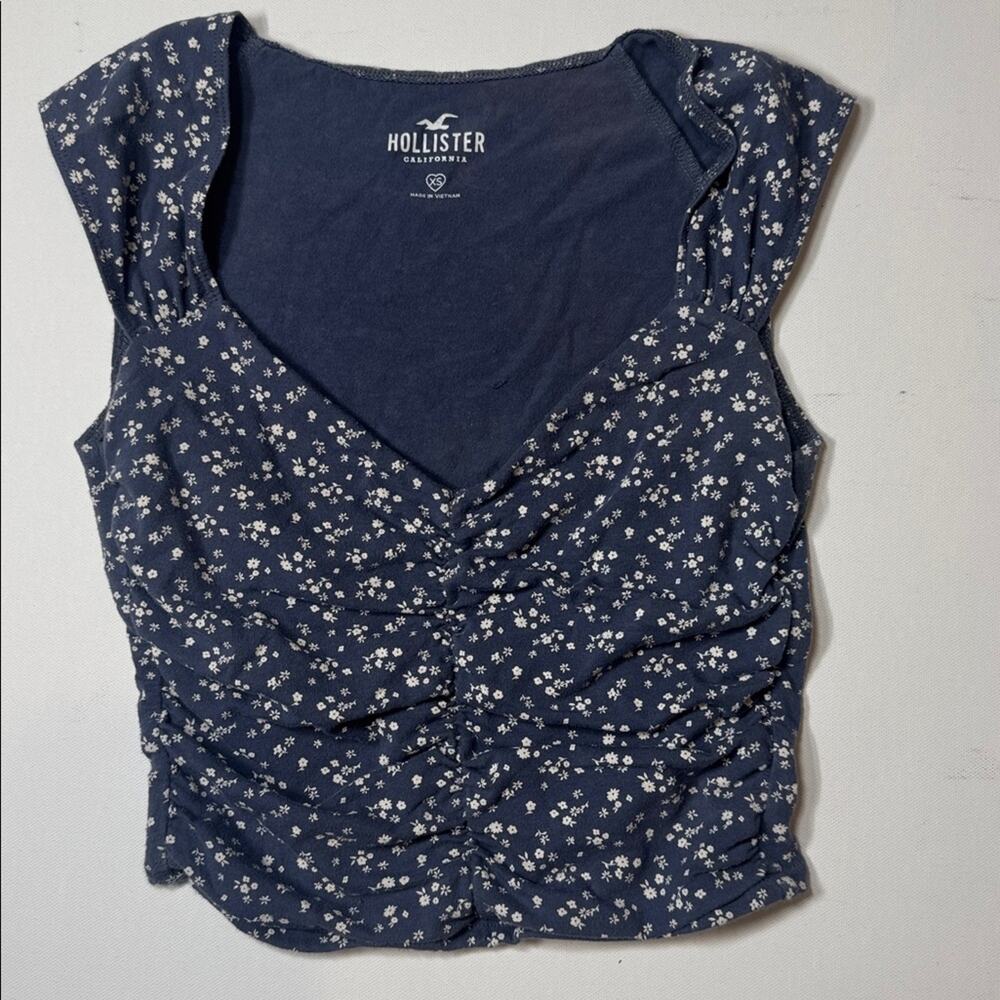 Hollister Navy Floral Blouse